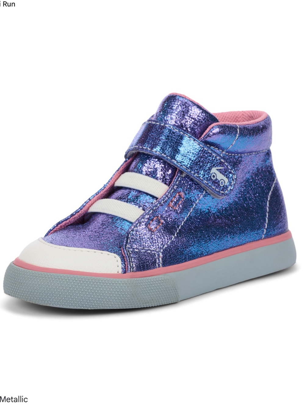 SEE KAI RUN Drew Purple Metallic high top sneakers, Baby Walkers size 4, NWOT